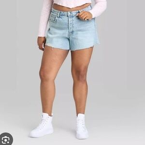 New Wild Fable Highrise Two Toned Bleached Light Blue Jean Shorts size 17 Cotton
